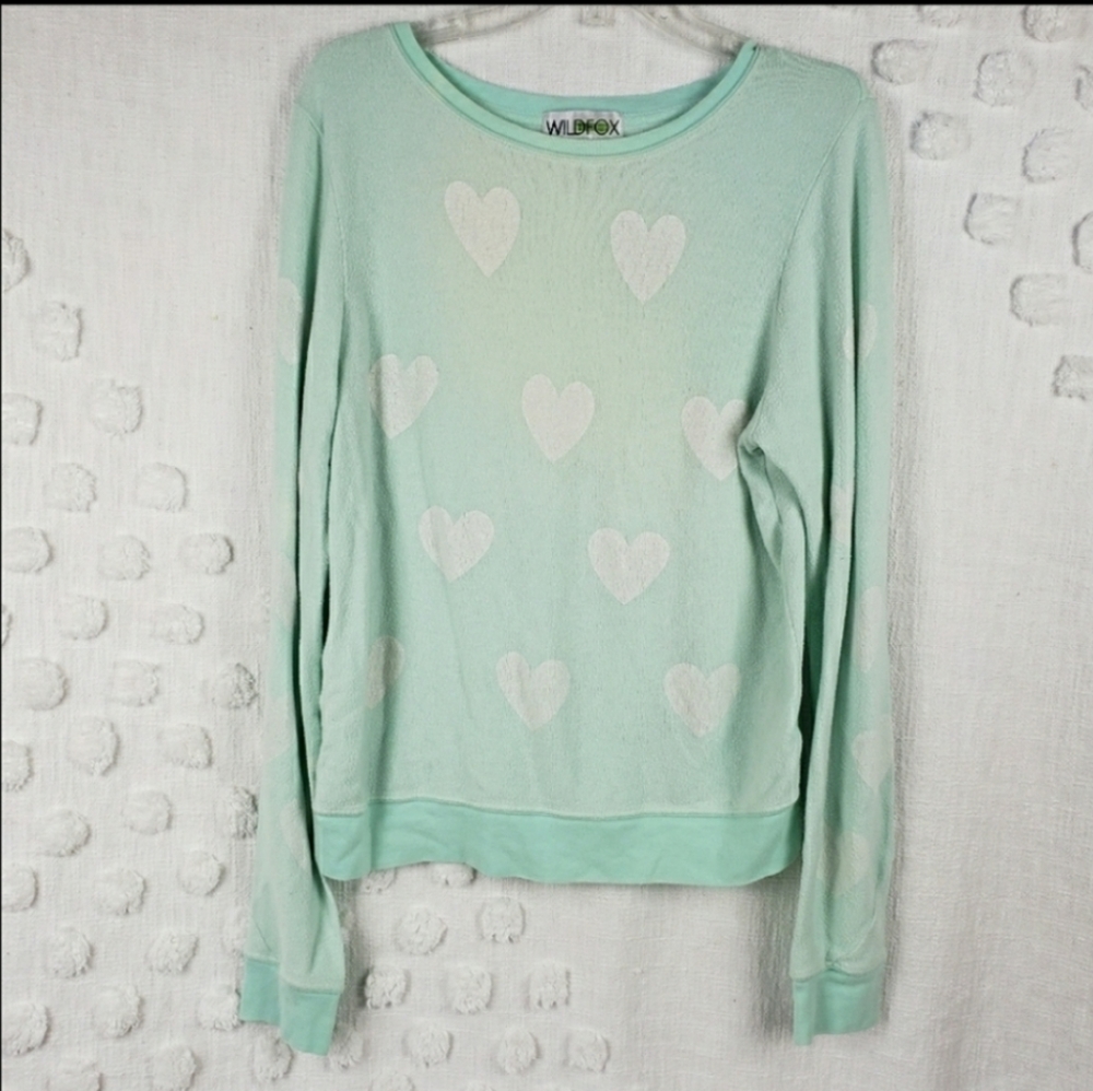 Wildfox Mint Heart Sweatshirt